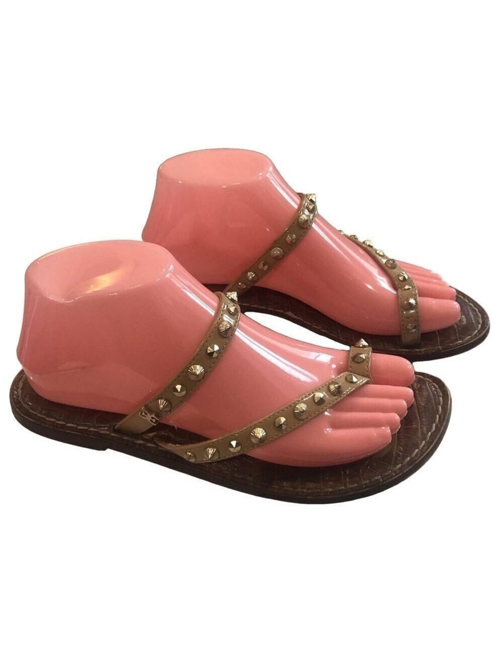 Sam Edelman Gordie sandals size 7.5 studded strappy toe prong summer beach - Picture 3 of 10